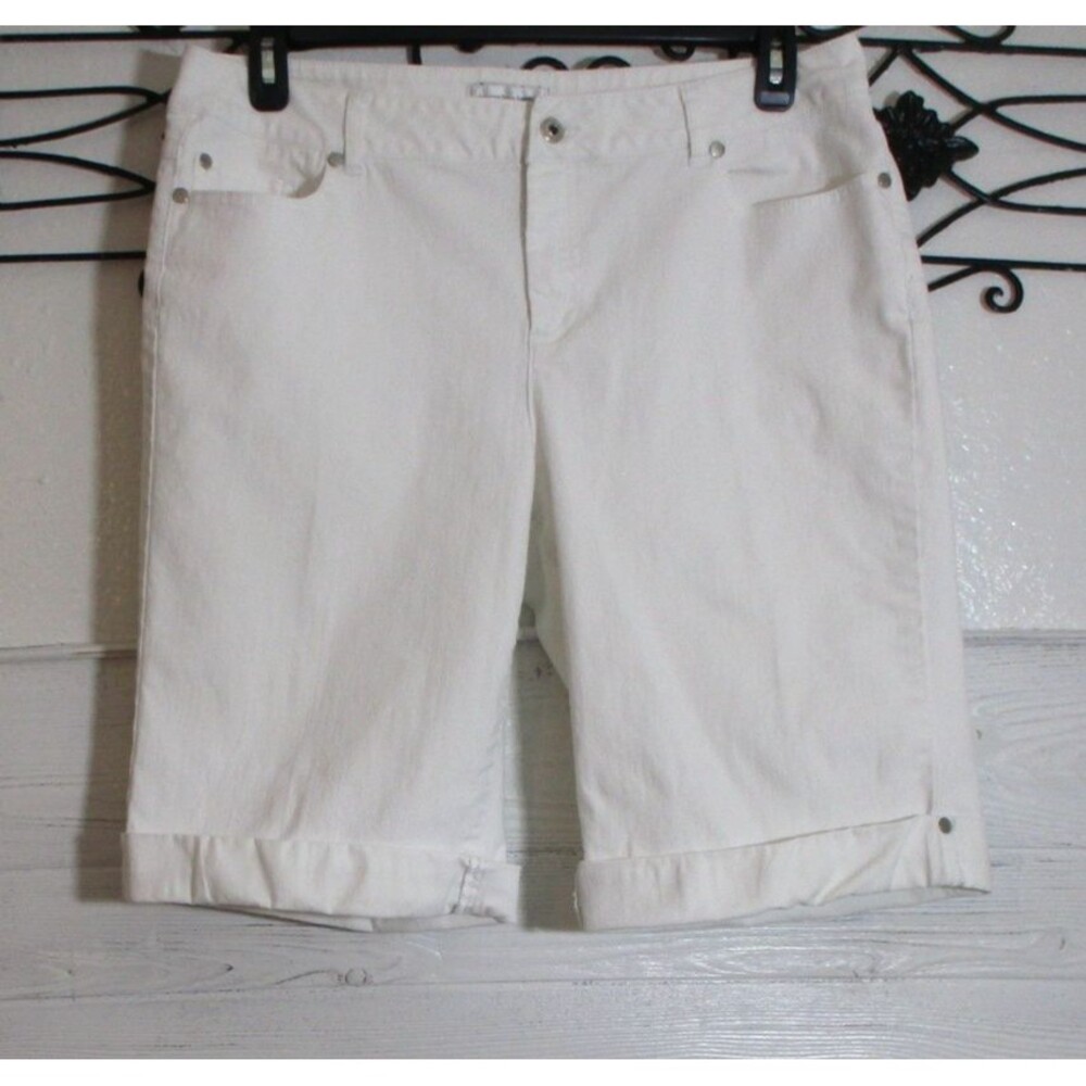 CJ Banks White Denim Jean Shorts